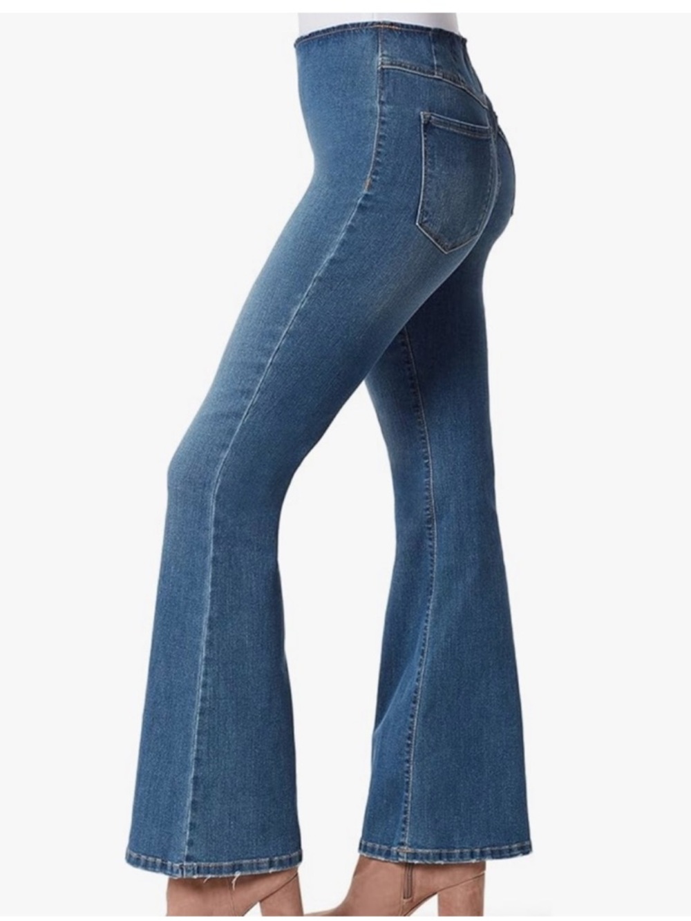 Women's High-Waist Blue Flare Jeans inseam 32 inches